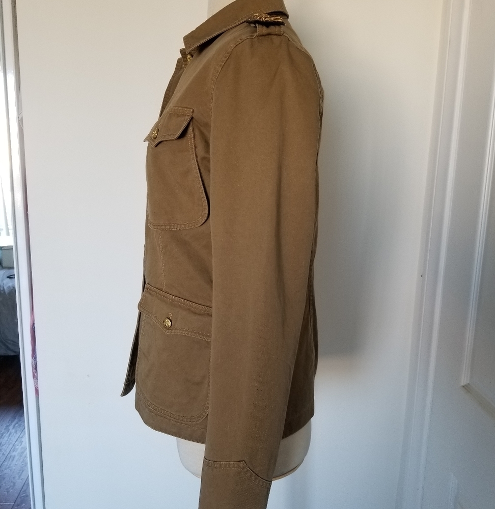 Ralph Lauren Denim & Supply Military Jacket Utility Safari Cotton Tan Size L - Picture 4 of 9